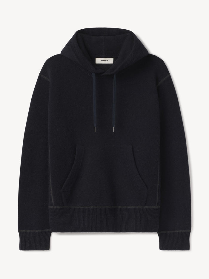 Dark Navy Loopback Wool Hooded Sweatshirt