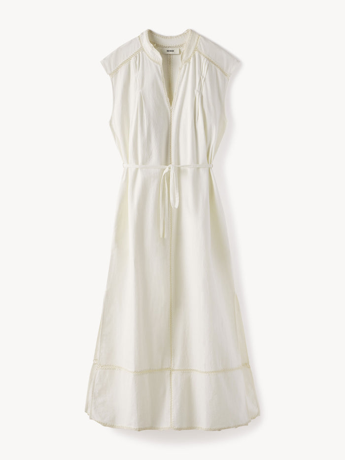 White Artisan Cotton Mesa Dress