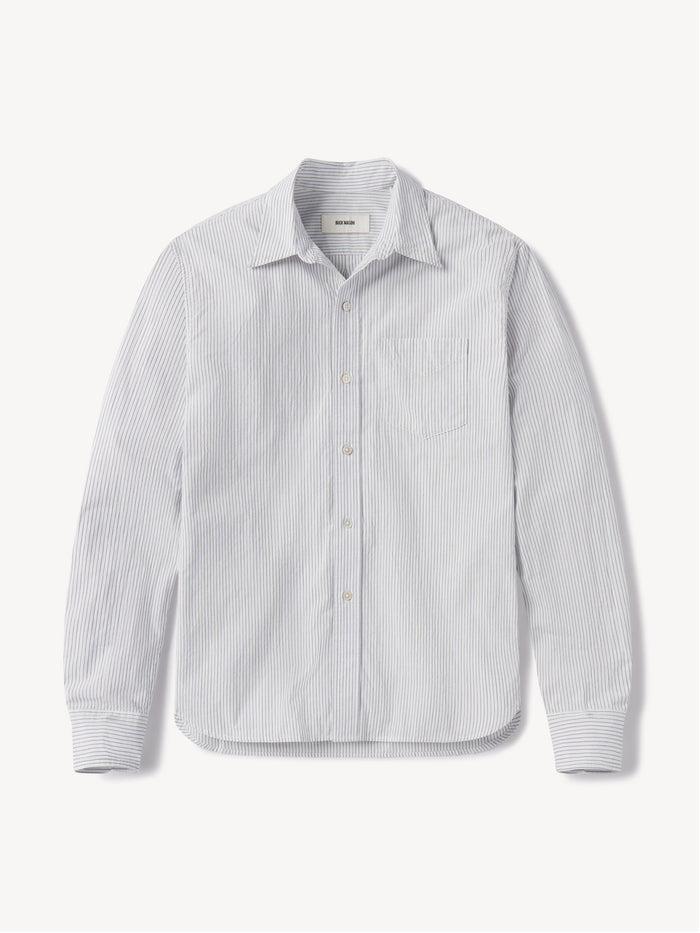 White/Navy Gallery Pinstripe Mainstay Cotton Shirt
