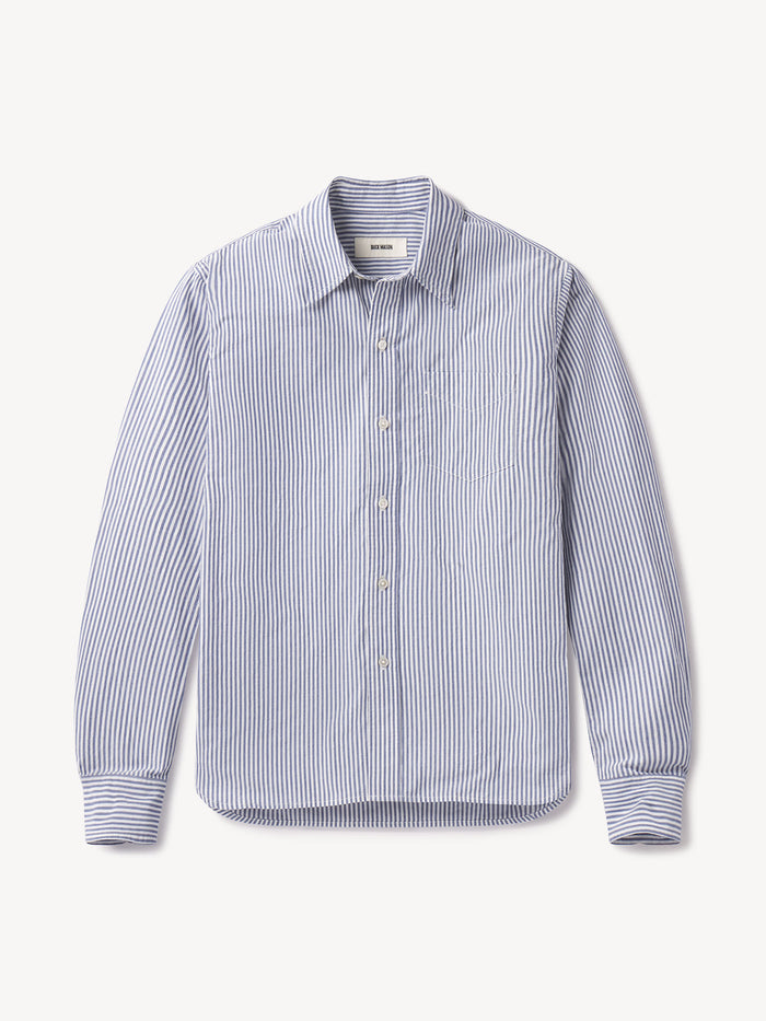 Blue/ White Hampton Stripe Mainstay Cotton Shirt