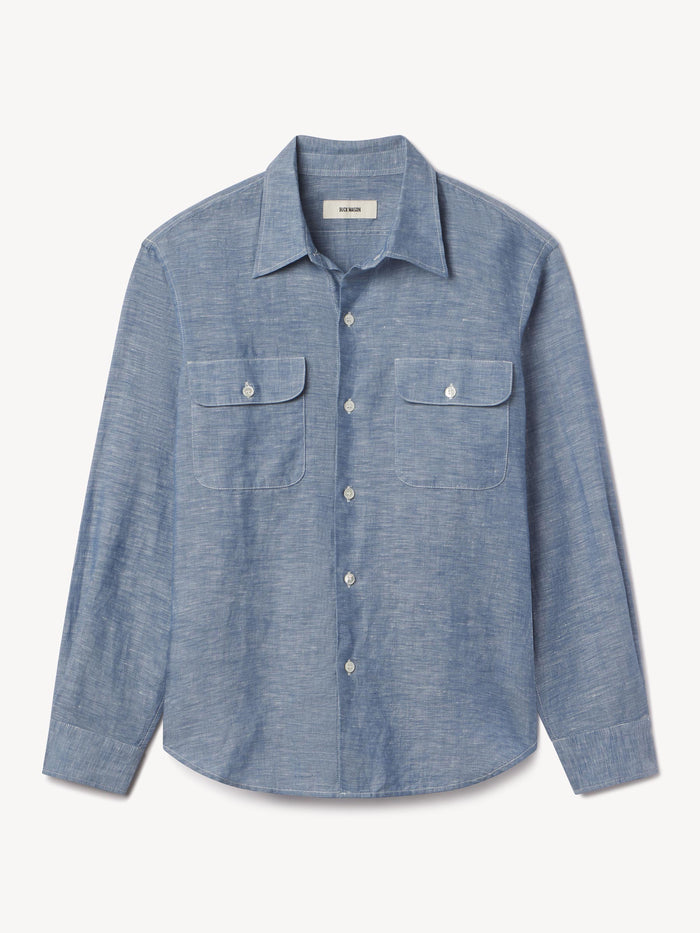 Chambray End-On-End Breeze Cotton Linen Work Shirt