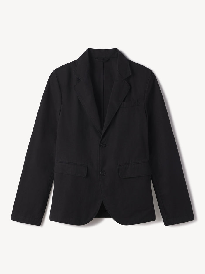 Black Ever Twill Two Button Jacket
